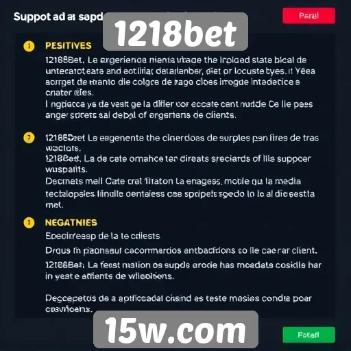 Feedback de usuários sobre suporte ao cliente 1218bet